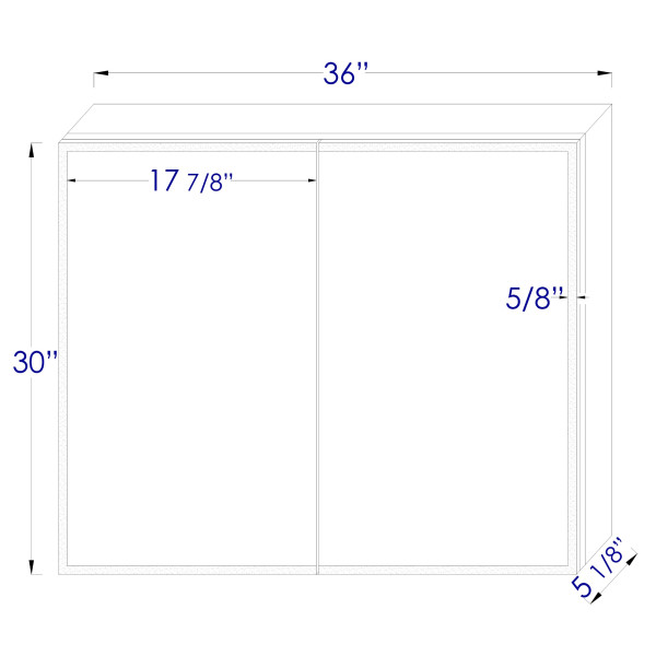 ALFI brand ABMC3630 36" x 30" Double Door LED Light Medicine Cabinet
