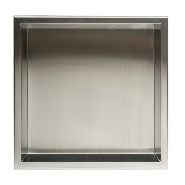 ALFI brand ABN1616 16" x 16" Square Single Shelf Stainless  Bath / Shower Niche