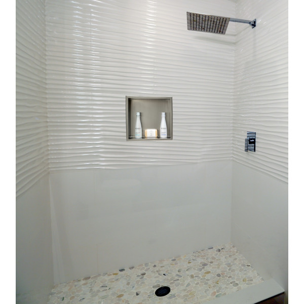ALFI brand ABN1616 16" x 16" Square Single Shelf Stainless  Bath / Shower Niche