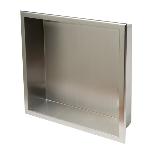 ALFI brand ABN1616 16" x 16" Square Single Shelf Stainless  Bath / Shower Niche