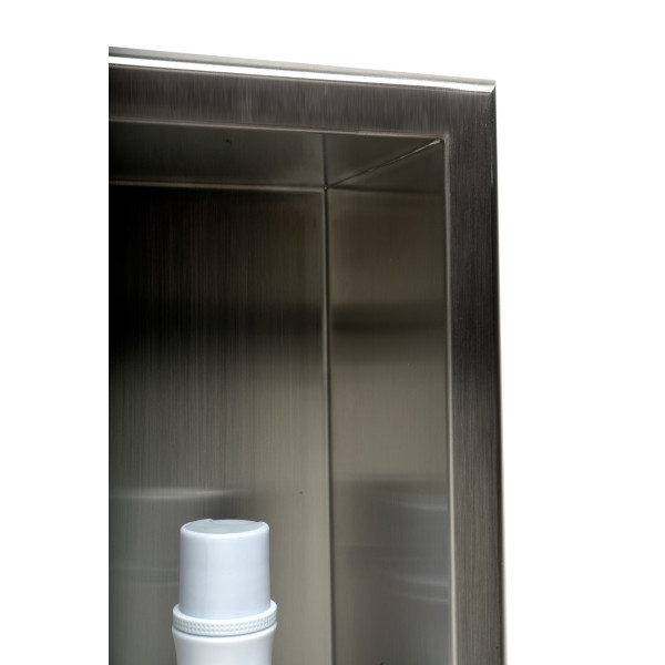 ALFI brand ABN1616 16" x 16" Square Single Shelf Stainless  Bath / Shower Niche