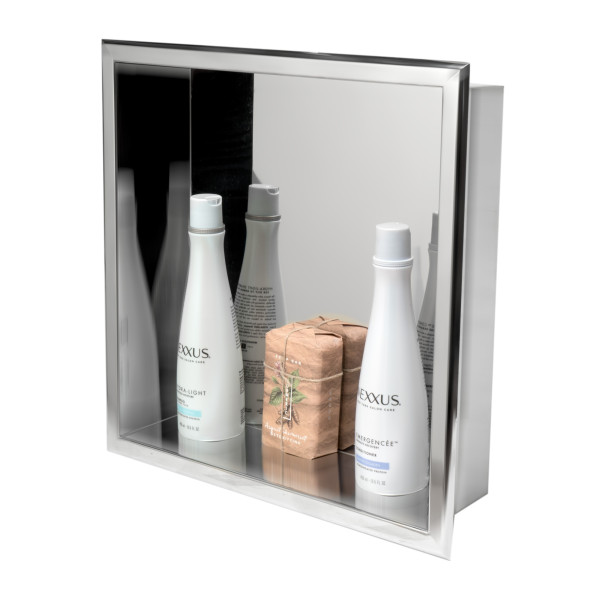 ALFI brand ABN1616 16" x 16" Square Single Shelf Stainless  Bath / Shower Niche
