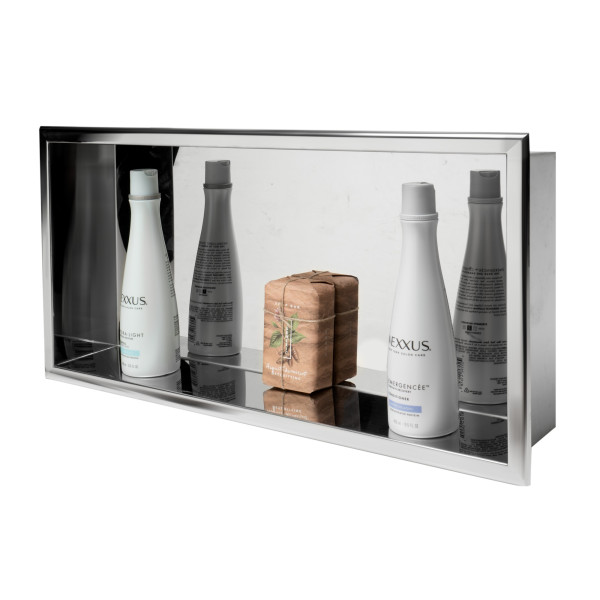ALFI brand ABN2412 24" x 12" Horizontal Single Stainless Bath / Shower Niche