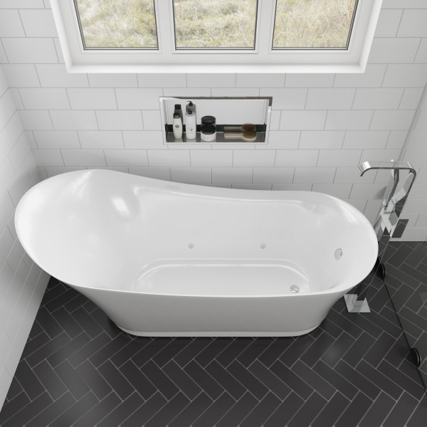 ALFI brand ABN2412 24" x 12" Horizontal Single Stainless Bath / Shower Niche