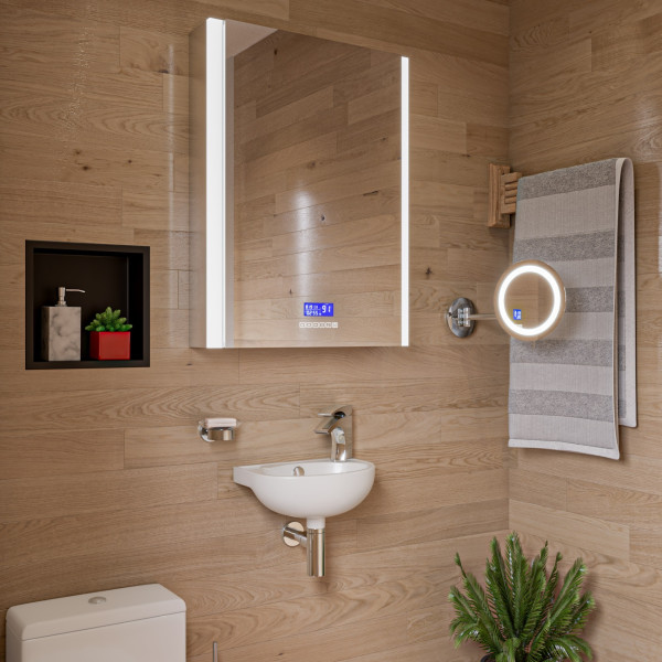 ALFI brand ABNC1212 12 x 12 Black or White Matte Steel Square Shelf Shower Niche
