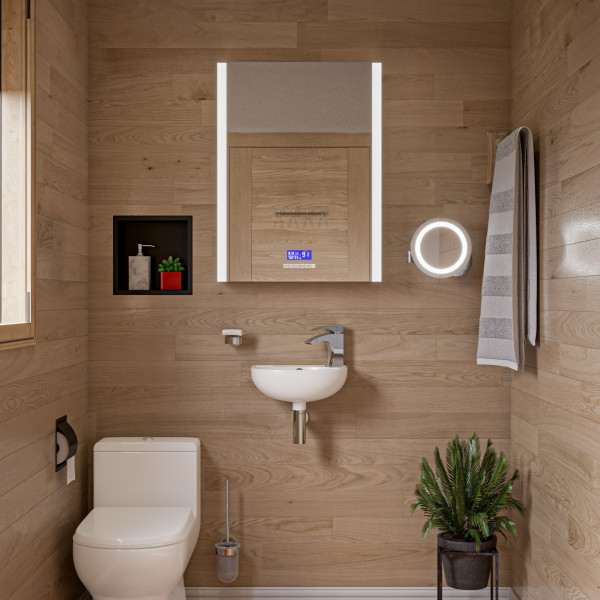 ALFI brand ABNC1212 12 x 12 Black or White Matte Steel Square Shelf Shower Niche