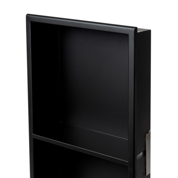 ALFI brand ABNC1224 12" x 24" Black or White Matte Stainless Double Shower Niche
