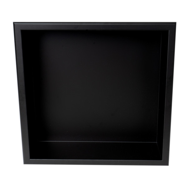 ALFI brand ABNC1616 16" x 16" Black or White Matte Stainless Single Shower Niche
