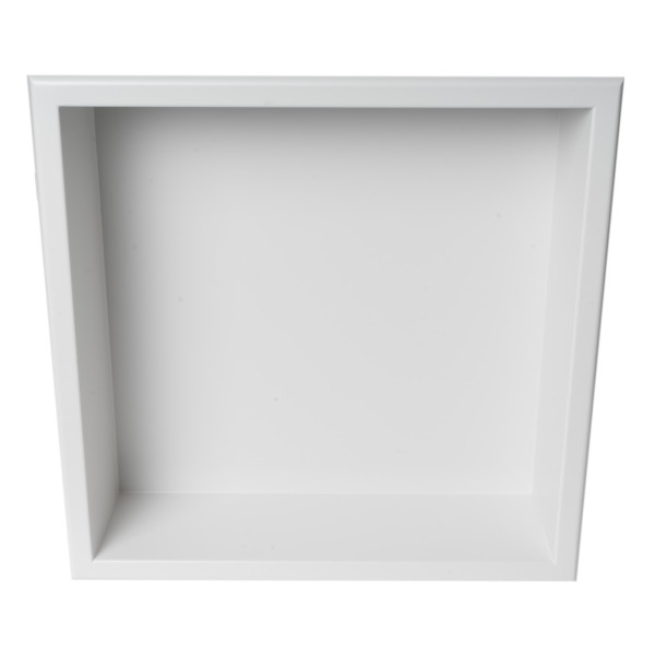 ALFI brand ABNC1616 16" x 16" Black or White Matte Stainless Single Shower Niche