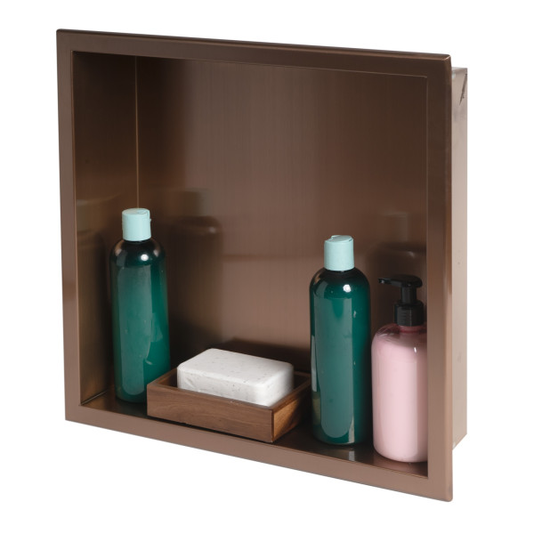 ALFI brand ABNP1616 16" x 16" Steel Square Single Shelf Shower Niche