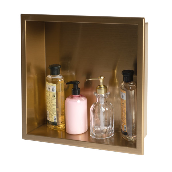 ALFI brand ABNP1616 16" x 16" Steel Square Single Shelf Shower Niche