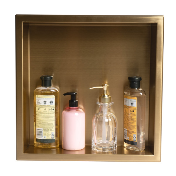 ALFI brand ABNP1616 16" x 16" Steel Square Single Shelf Shower Niche