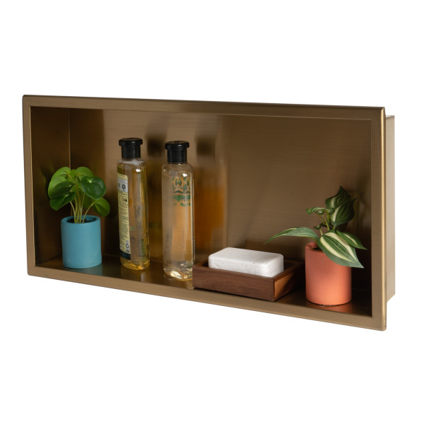 ALFI brand ABNP2412 24" x 12" Stainless  Horizontal Single Shelf Shower Niche