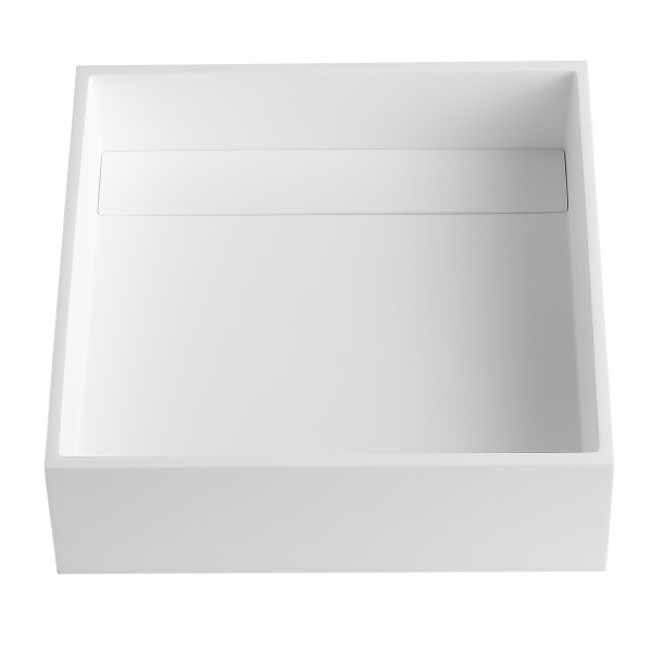 ALFI brand ABRS14S 14" Square White Matte Solid Surface Resin Sink