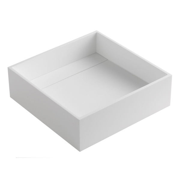 ALFI brand ABRS14S 14" Square White Matte Solid Surface Resin Sink