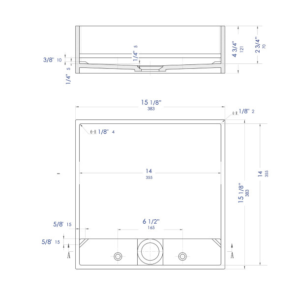ALFI brand ABRS14S 14" Square White Matte Solid Surface Resin Sink