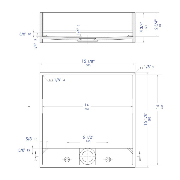 ALFI brand ABRS14SBM - Dimensions