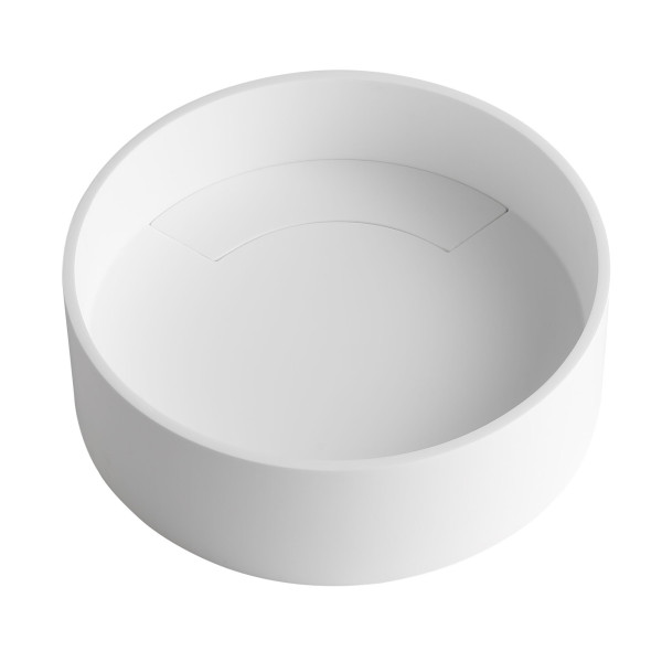 ALFI brand ABRS15R 15" Round White Matte Solid Surface Resin Sink