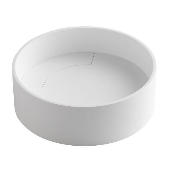 ALFI brand ABRS15R 15" Round White Matte Solid Surface Resin Sink
