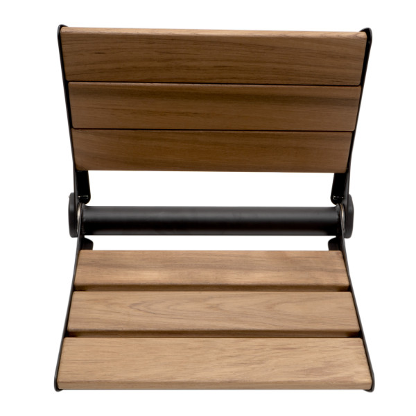 ALFI brand ABS17 17" Wide Foldable Teak Shower Seat with Backrest
