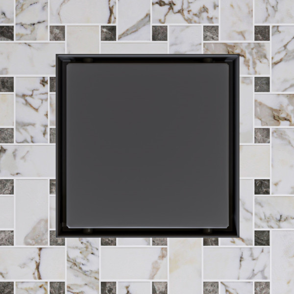 ALFI brand ABSD55B 5"x5" Square Stainless Shower Drain w/ Solid Cover