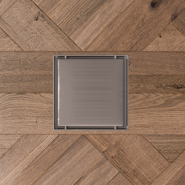 ALFI brand ABSD55B 5"x5" Square Stainless Shower Drain w/ Solid Cover