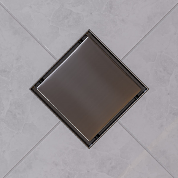 ALFI brand ABSD55B 5"x5" Square Stainless Shower Drain w/ Solid Cover