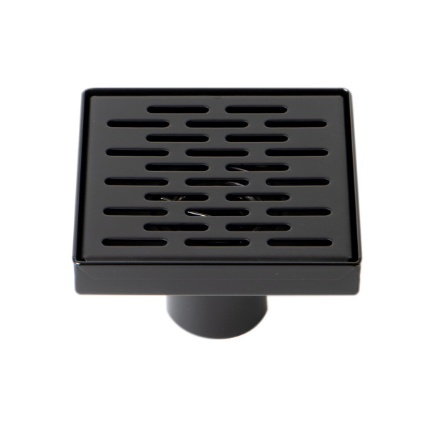 ALFI brand ABSD55C 5" x 5" Square Stainless Steel Shower Drain with Groove Holes