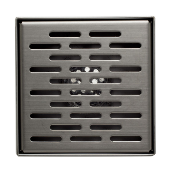 ALFI brand ABSD55C 5" x 5" Square Stainless Steel Shower Drain with Groove Holes
