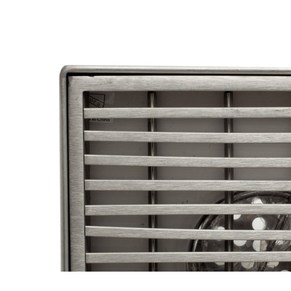 ALFI brand ABSD55D 5" x 5" Square Stainless Shower Drain with Groove Lines