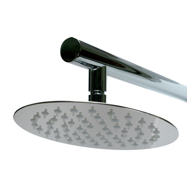 ALFI brand ABSP50W White Glass Shower Panel with 2 Body Sprays and Rain Shower Head