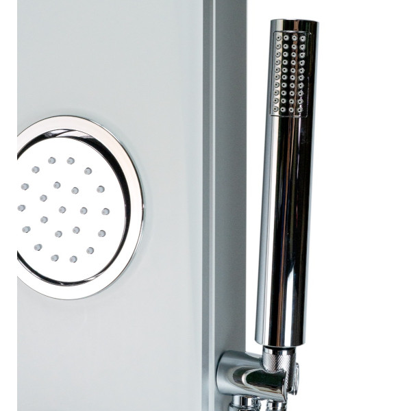 ALFI brand ABSP50W White Glass Shower Panel with 2 Body Sprays and Rain Shower Head