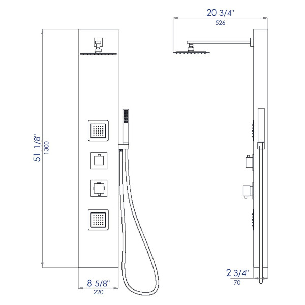 ALFI brand ABSP60W - Dimensions