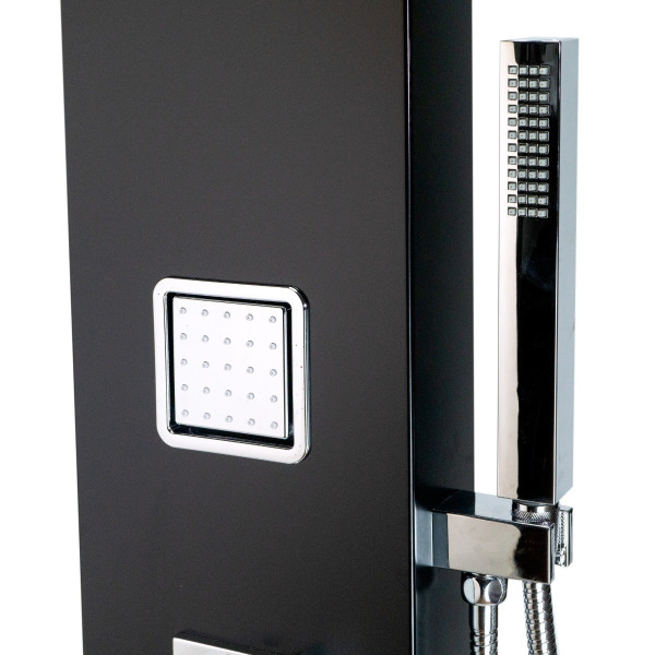 ALFI brand ABSP65B Black Aluminum Shower Panel with 2 Body Sprays and Rain Shower Head