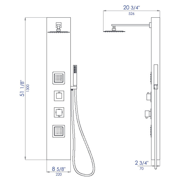 ALFI brand ABSP65B - Dimensions