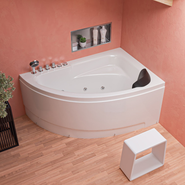 ALFI brand ABST55 White Matte Solid Surface Resin Bathroom / Shower Stool