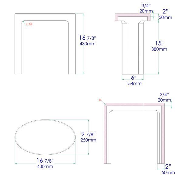 ALFI brand ABST66 White Matte Solid Surface Resin Bathroom / Shower Stool
