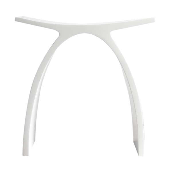 ALFI brand ABST77 Arched White Matte Solid Surface Resin Bathroom / Shower Stool