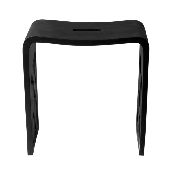 ALFI brand ABST88BM Black Matte Solid Surface Resin Bathroom / Shower Stool