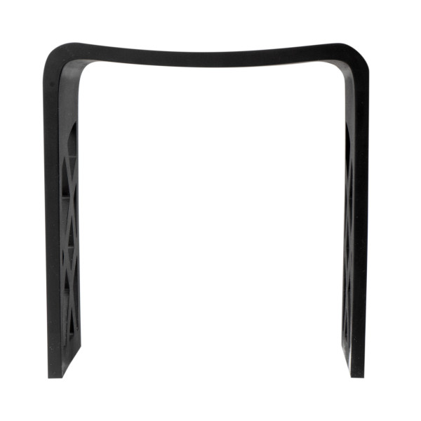 ALFI brand ABST88BM Black Matte Solid Surface Resin Bathroom / Shower Stool