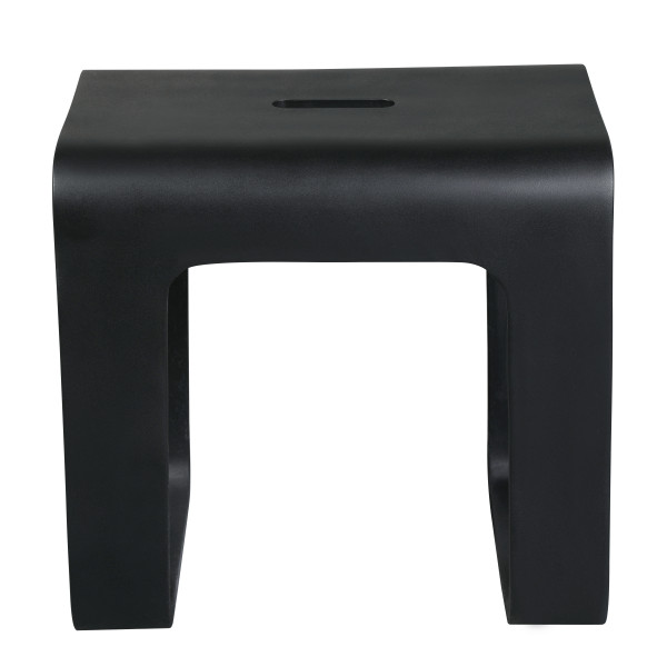 ALFI brand ABST99BM Black Matte Solid Surface Resin Bathroom / Shower Stool