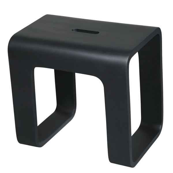 ALFI brand ABST99BM Black Matte Solid Surface Resin Bathroom / Shower Stool