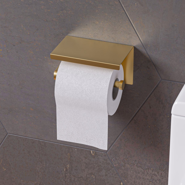 ALFI brand ABTPP66 PVD Stainless Steel Toilet Paper Holder with Shelf