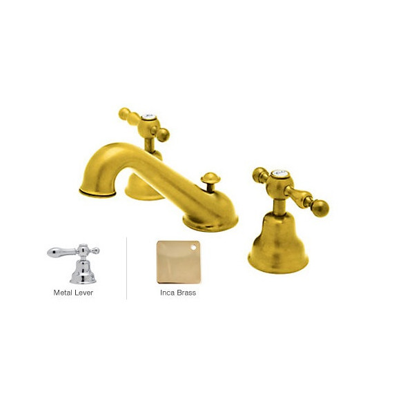 Rohl AC102LM-2 3-Hole  Widespread Faucet With Two Metal Lever Handles
