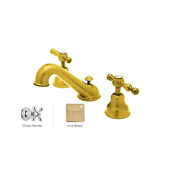 Rohl AC102X-2 3-Hole  Widespread Faucet With Two Metal Cross Handles