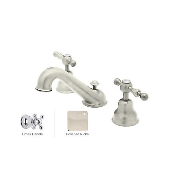 Rohl AC102X-2 3-Hole  Widespread Faucet With Two Metal Cross Handles