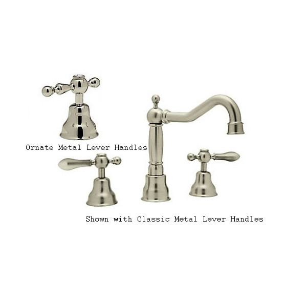Rohl AC107L-2 Widespread Traditional Country Faucet With Lever Handles