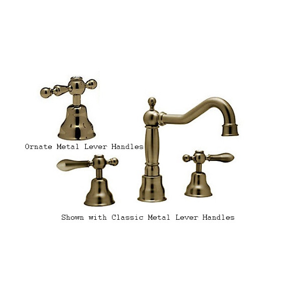 Rohl AC107L-2 Widespread Traditional Country Faucet With Lever Handles