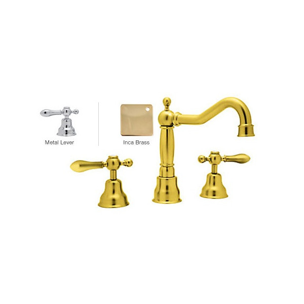 Rohl AC107LM-2 Widespread Traditional Country Faucet With Lever Handles