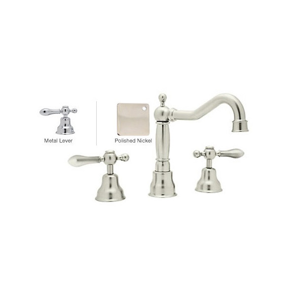 Rohl AC107LM-2 Widespread Traditional Country Faucet With Lever Handles